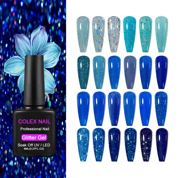 8 ml modrý lesklý gél