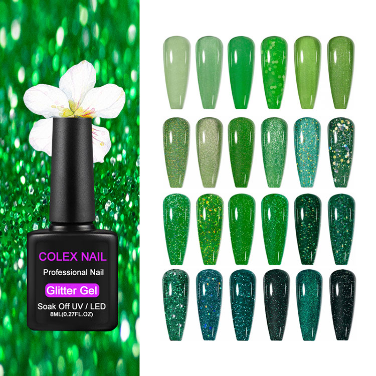 8 ml zelený lesklý gél lesk